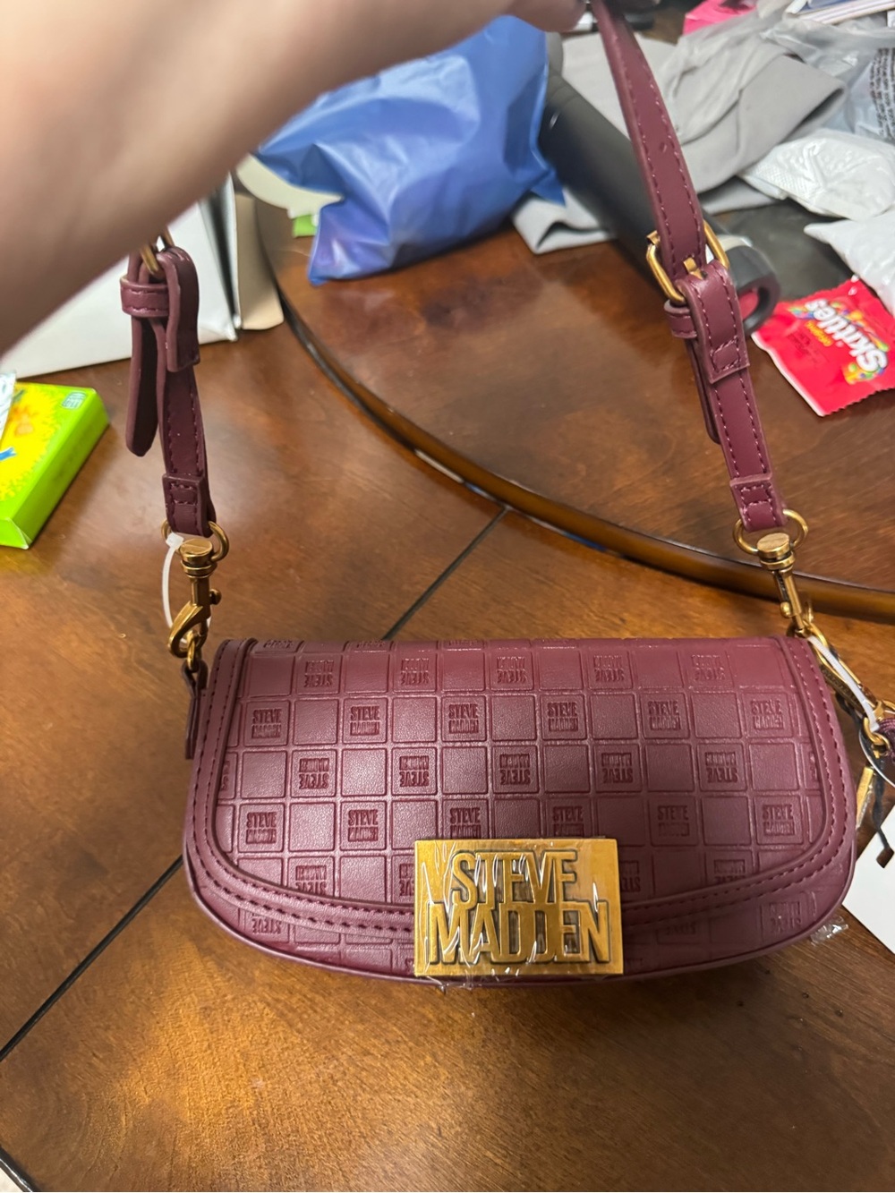 Steve Madden burgundy shoulder bag